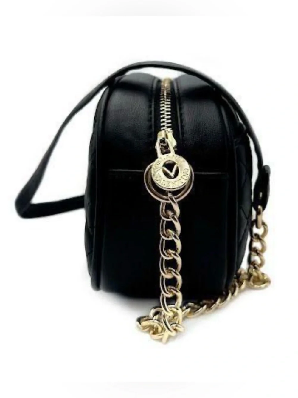 Valentino Orlandi Black Quilted Crossbody Oval Camera Bag NWT Retail $129 - Picture 3 of 4